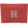 HERMES Flat Pouch GM H Natte Clutch Bag H103643M02 Lana Rosso Multicolore Don...
