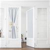 PONY DANCE Tende a Vetro per Porta Finestra Tende Oscuranti 2 Pezz | L60 x A240 cm, Bianco Grigiastro, con Tasca, Protezione Vista-sole, Termiche Isolanti, per Cucina Portafinestra