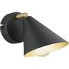 KnLnny Ware Applique Murale Nera Industriale, 350° orizzontale e 90° verticale regolabile con attacco E14, Nero esterno Oro interno Luce Metallo Vintage per Soggiorno Camera Corridoio, Senza Lampadine
