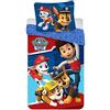 BrandMac Paw Patrol Marshall Chase Copripiumino Singolo 140x200 + Federa | Set lenzuola reversibile | Cotone naturale traspirante | Nickelodeon | Bambini 3-8 | Regalo | Lavabile in lavatrice