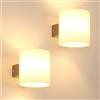 Tealight Applique da Parete Interno E27, 2 Pezzi, Legno | Lampada da Parete Letto, per Soggiorno Corridoio Scale Ristorante ( Senza Lampadina)