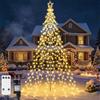 Joomer Luci Albero di Natale con Anello e Stelle 274 LED 2,3M Bianco Caldo | Luci Natale Esterno 8 Modalità 12 Catena Luminosa Esterno Natalizia Decorazioni Telecomando e Timer per Prato Feste Neve