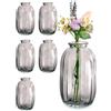 Praknu Vasi Decorativi - Set da 6 - Piccoli - Stile Vintage - Vasi Rotondi e Resistenti - Lavabili in Lavastoviglie - Perfetti come Centrotavola per Matrimoni - Grigio