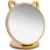 LWLWA Specchio Trucco Forma Dell'orecchio Gatto, Regolabile Specchio Led | Specchio da Tavolo Base Legno Massello Ispessito, Alta Risoluzione, per Camera Letto, Soggiorno, Toletta