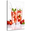 Feeby Stampa su Tela - Quadro su tela per la cucina - Quadro moderno - Cocktail alla fragola - 40x60 cm - Decorazioni Parete