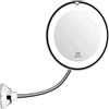 GEERYZHE Specchio trucco con luce a LED, specchio ingranditore 10x con 14 LED, collo di cigno a 360° e ventosa, flessibile specchio cosmetico pieghevole per viaggi e bagno, bianco/argento