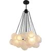 ERNP Lampadario Moderno ed Elegante con Palla a Bolle, Lampada a Sospensione a LED in Vetro a 37 luci a LED per Sala da Pranzo (Color : Black)