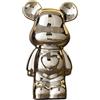 ImyHok Statuette Decorative Casa Statua Orso in Ceramica Soprammobili Moderni Design Camera da Letto Salotto Centrotavola Ornamenti Altezza 18cm (Silver)
