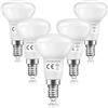 Caldarax Lampadina Riflettore LED E14 R50 5W, Equivalente a Incandescenza 40W, Faretto LED E14 Luce Bianca Fredda 6000K, 475LM, Angolo del Fascio Spot di 120°, Non Dimmerabile, 5 Pezzi