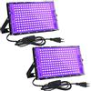 CREATESTAR Luce Nera UV 150W 2 Pezzi, Faretto UV LED con Interruttore, 395-400 nm, Faretto Luce Nera Impermeabile IP65 Faro Led UV Decorare per Bar Acquario Halloween Colori Neon Effetti Fluorescenti