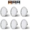 KYOTECH LED Faretti da Incasso per Mobili 230V 3CCT IP44 3.5W 300LM 6PCS Cromati | KYOTECH G4 LED Fari Incassati 55-58mm Ultra Piatto 20mm 3000K 4000K 6000K per Bagno