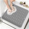 Volminex Tappetino Doccia Antiscivolo, Silicone Tappeto Vasca (Grigio, 60×60 cm)