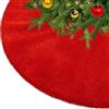 KONVINIT Gonna Albero di Natale Peluche Finta Pelliccia Gonne per Alberi | Rosso di Natale Copertura della Base Albero Natale Tappeto Albero di Natale Tappeto sotto albero di natale