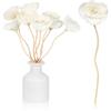 Mikikit 8 bastoncini per diffusore con fiori in legno di sola, set di ricambio per oli essenziali, fiori per aromaterapia fatti a mano, per profumi e decorazioni, bianco