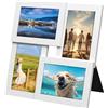 Gentpovth 12 x 12 pollici Collage di Cornici per Foto, Legno Cornici per 4 Foto, Cornice Multiple portafoto da parete o da tavolo, per Famiglia Cornice, Memoriale Cornice, per Soggiorno Camera Letto