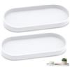 HMCEY 2 PCS Vassoio Bagno Portaoggetti,HMCEY Vassoio Porta Candele 25 X 11 X 2 CM | Vassoio Decorativo Silicone,Resistente All'Usura e Alle Deformazioni,Ampio Spazio Contenimento,Per Bagno, Cucina, Toeletta
