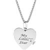 Oidea Collana con ciondolo a forma di libro a forma di cuore: libro apribile, con 6 pagine dell'amore incise, idea regalo