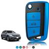 TOOMUME Cover Chiave per VW Golf 7 MK7 Polo 6 Tiguan T-Roc T-Cross Taigo | TPU Pelle, Protezione 360°, Senza Interferenze Segnale, Fori Precise, per Seat Ibiza Leon MK3 Skoda Fabia Octavia