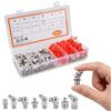YTJHOME Kit assortito di 200 nippli lubrificanti per grasso, set di nippli lubrificanti M6 M8 M10 dritti angolari 45°90° in ferro nichelato con scatola per auto e agricoltura