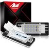 WinPower Luci Targa Led Lampadine Targa Auto Nessun Errore 6000K Luce Bianca Compatibile con Captur Espace Fluence Scenic Duster Lodgy Logan etc., 2 pezzi