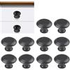 Rainway 10 manopole autoadesive per mobili, in acciaio inox, per cassetti, armadi, cassetti, autoadesive, rotonde, piccoli senza fori, per armadi, cassetti (nero)