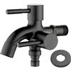 XVDRFSD Rubinetto Giardino Nero Doppio Utilizzo Lavatrice Rubinetto 304 Acciaio Inox Parete Bagno Angolo Giardino Esterno Mocio Balcone G1/2'