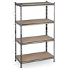 Relaxdays Scaffali in Metallo, 4 Ripiani, Fino a 1440 kg, Mobile per Garage, HLP: 153 x 91 x 46cm, Acciaio e MDF, Grigio