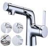 BuntHaus Rubinetto Bagno Lavabo con Doccetta Estraibile, 3 Modalità, Moderno Cromato | Miscelatore Lavabo Bagno, Rubinetti Monocomando, Aeratore Rimovibile, Senza Piombo, Acqua Calda e Fredda
