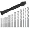 Povhhee Trapano manuale Set di Precisione Pin Morsa Con 25 Pezzi Trapano Per Modello, Fai Da Te Gioielleria, Utensile Rotativo Multiuso