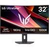 LG Monitor Gaming UltraGear 32 | Serie G600A | QHD, Curvo, 180Hz, 1ms (GtG)