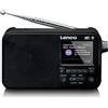 Lenco PDR-036 - Radio portatile DAB+, Bluetooth 5.0, radio FM PLL, 4 tasti di memoria, display a colori da 2,4, batteria integrata, orologio, timer, colore: nero