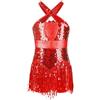 JEATHA Abito da Ballo Balletto Latino per Bambina Vestito da Latino Americano Rumba ChaCha Tanga per Ragazze con Nappe Body da Danza Strada Jazz Hip-Hop