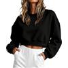 uxxnjfg Felpa Donna Invernale Curvy Hoodie Crop Top Donna Casual Maglioncino Elegante Moda Caldo Abbigliamento Women's Fashion Sweatshirt Sportivo Girocollo Invernale