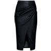 Generic Gonne midi da donna a vita alta slim da ufficio gonne da lavoro per il Regno Unito MaxiSkirts gonna nera lunga aderente con fessura gonna Femboy e calze autoreggenti estate tinta unita