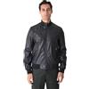 Ciabalù Bomber Uomo Simil Pelle Slim Fit Giubbotto con Zip Doppio Cursore Collo Alto Tasche con Zip Giacca Casual Mezza Stagione