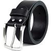 Frentree Cintura in pelle da uomo, realizzata in Germania, larghezza 3,8 cm, colore: Nero