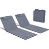 Outsunny Set 2 P.zi Materassini da Spiaggia Pieghevoli, Tappetini Portatili Schienale Regolabile e Borsa, 48x134x36-45cm|Aosom