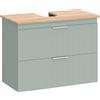 HOMCOM Mobile Sottolavabo con 2 Cassetti, Stile Moderno, 80x40x60 cm, Verde e Legno Naturale | Aosom Italy