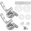 HM Cerniere Universali Copriwater Argento Lega di Zinco e Acciaio Inox Kit Completo con Viti e Guarnizioni Ricambio WC