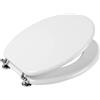 HM Sedile WC Universale in Legno MDF Ultraresistente 3 4 Kg Tavoletta WC Bianca Coperchio WC Robusto Universale Ovale