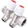 HM Collettore Sanitario inclinato 3/4 x 1/2 2 Vie 3 Vie o 4 Vie Ottone Nichelato con Rubinetti di Chiusura