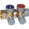 HM Collettore Sanitario Frontale 3/4x 1/2 2 Vie, 3 Vie o 4 Vie Ottone Nichelato con Rubinetti di Chiusura
