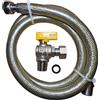 HM Tubo Flessibile Gas MF Acciaio Inox Certificato EN 14800 GPL Metano per Cucina Caldaia e Piano Cottura, Anticorrosione, Guarnizione Inclusa, Lunghezze 50-200 cm