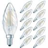 Botlighting set 10 lampadine led tortiglione 4,5w e14 470lm vetro trasparente 2700k