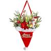 Whychstore Cappello di Natale a LED decorativo da appendere alla porta con luci a stringa festivo berretto rosso festa copricapo novità decorazione natalizia per albero di casa 30 cm