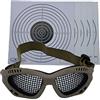 Glac Store® Occhiali Tattici Maschera in maglia D'acciaio Softair per protezione occhi con cinturino morbido regolabile TAN e n. Bersagli in cartoncino