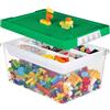 Greentainer Contenitori portaoggetti con coperchi per cubo Scatola dei giocattoli per bambini Scatole di plastica impilabili Organizzatore con vassoio rimovibile Contenitori artigianali per blocchi da