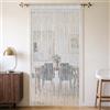 Alaoo 1 Tende 100x200cm Stringa Tende Brillantini Frangia Pannello, Bianca | Tenda Decorativa a Fili con Perle, Tenda Divisoria Interna, Adatto per Porte, Ingressi, Finestre e Decorazioni per la Casa