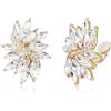 EVER FAITH Orecchini da donna a forma di foglia floreale con zirconia cubica, Piccolo, Cristallo