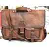Fatto a mano Borsa Messaggero Uomo In Cuoio 18" Laptop Tracolla Marrone, Briefcase